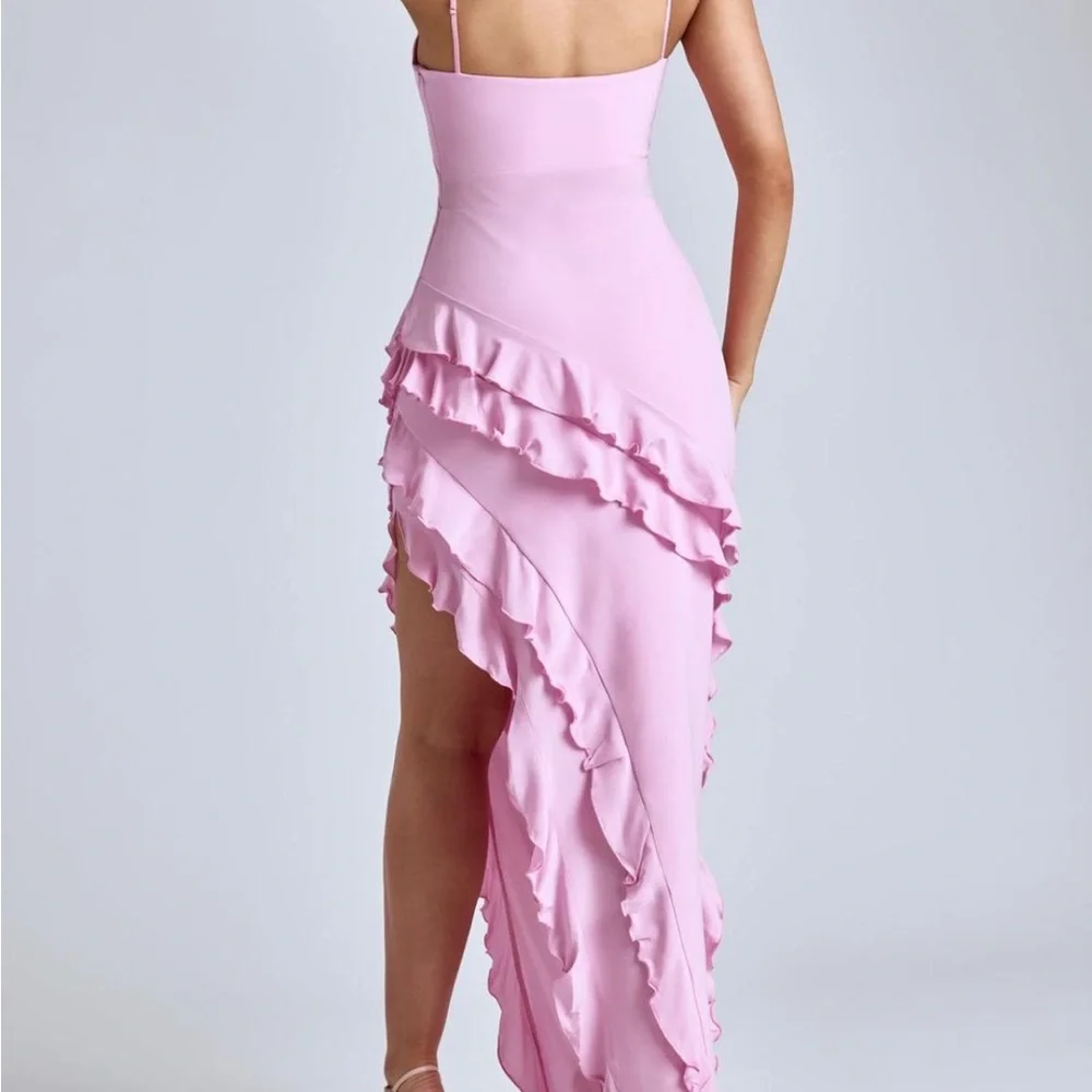 Pink Ruffled Maxi Dress - Picture 2 of 3